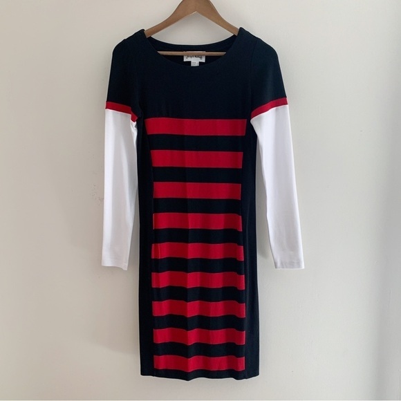 Joseph Ribkoff Striped Knit Dress - Picture 1 of 8